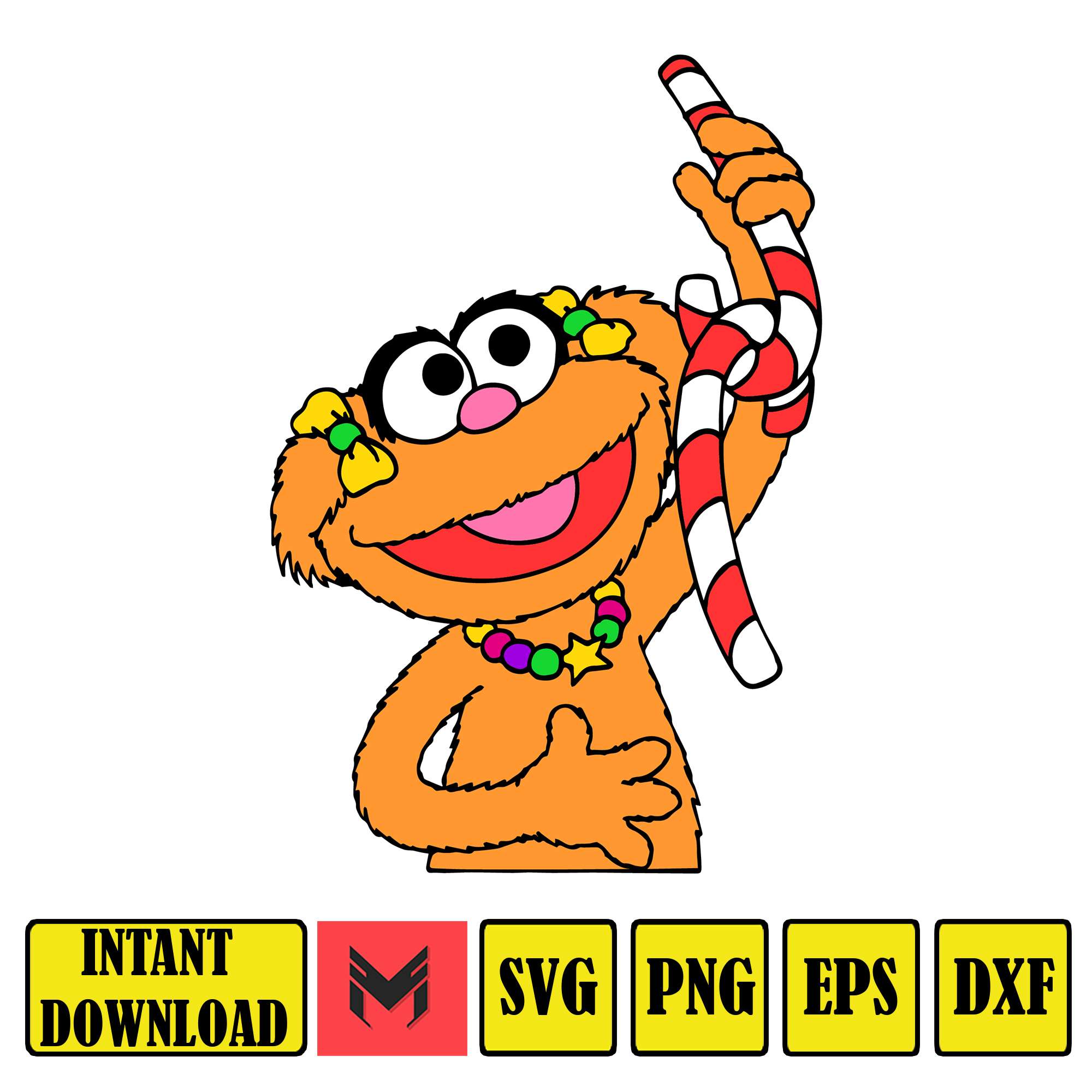 Sesame Monster svg ,Cookie Monster Svg , Street Monster, Red Inspire