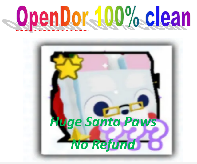 Pet Simulator X Huge Santa Paws 100 clean Inspire Uplift