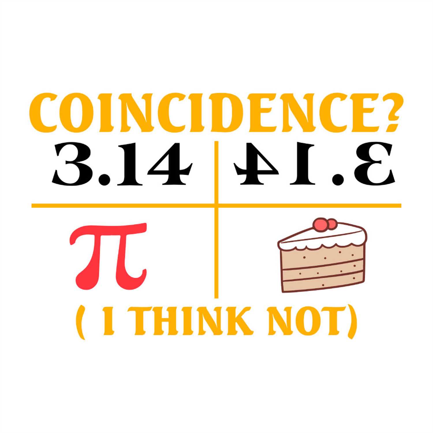 Coincidence Pi Pie I Think Not SVG PNG | Inspire Uplift