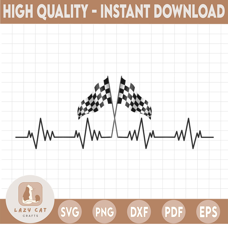 Racing flag heart beat, Ekg, Love race, svg,png, dxf, eps, c | Inspire ...
