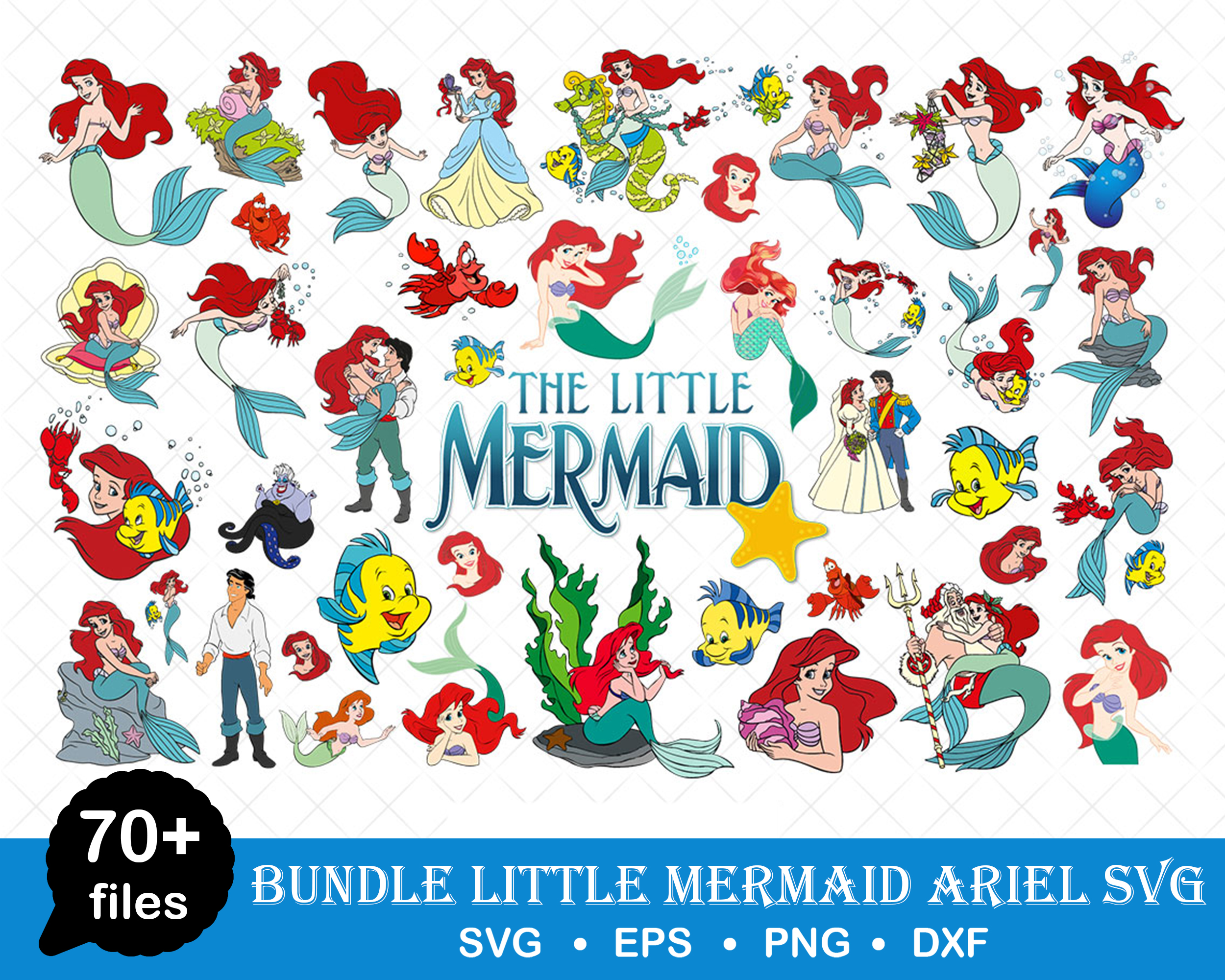 Little Mermaid Ariel Svg Bundle, Little Mermaid Ariel Svg, M