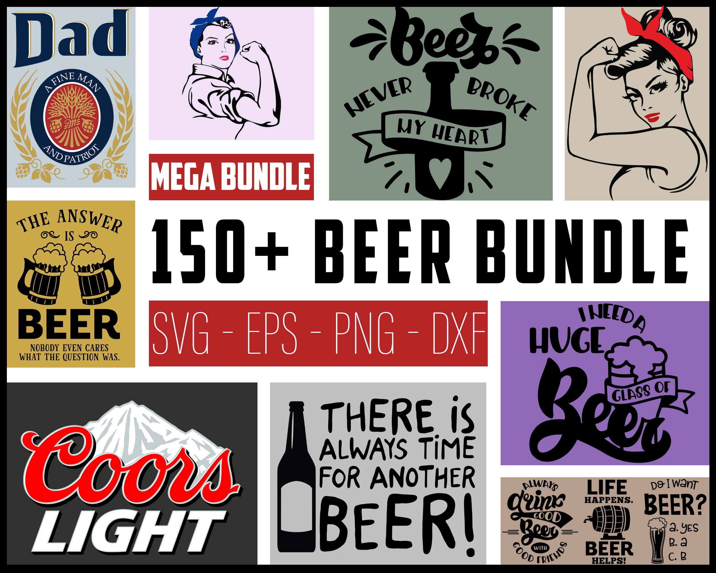 150 Beer Brand Bundle Svg, Beer Svg, Beer Logo Svg, Alcohol Inspire
