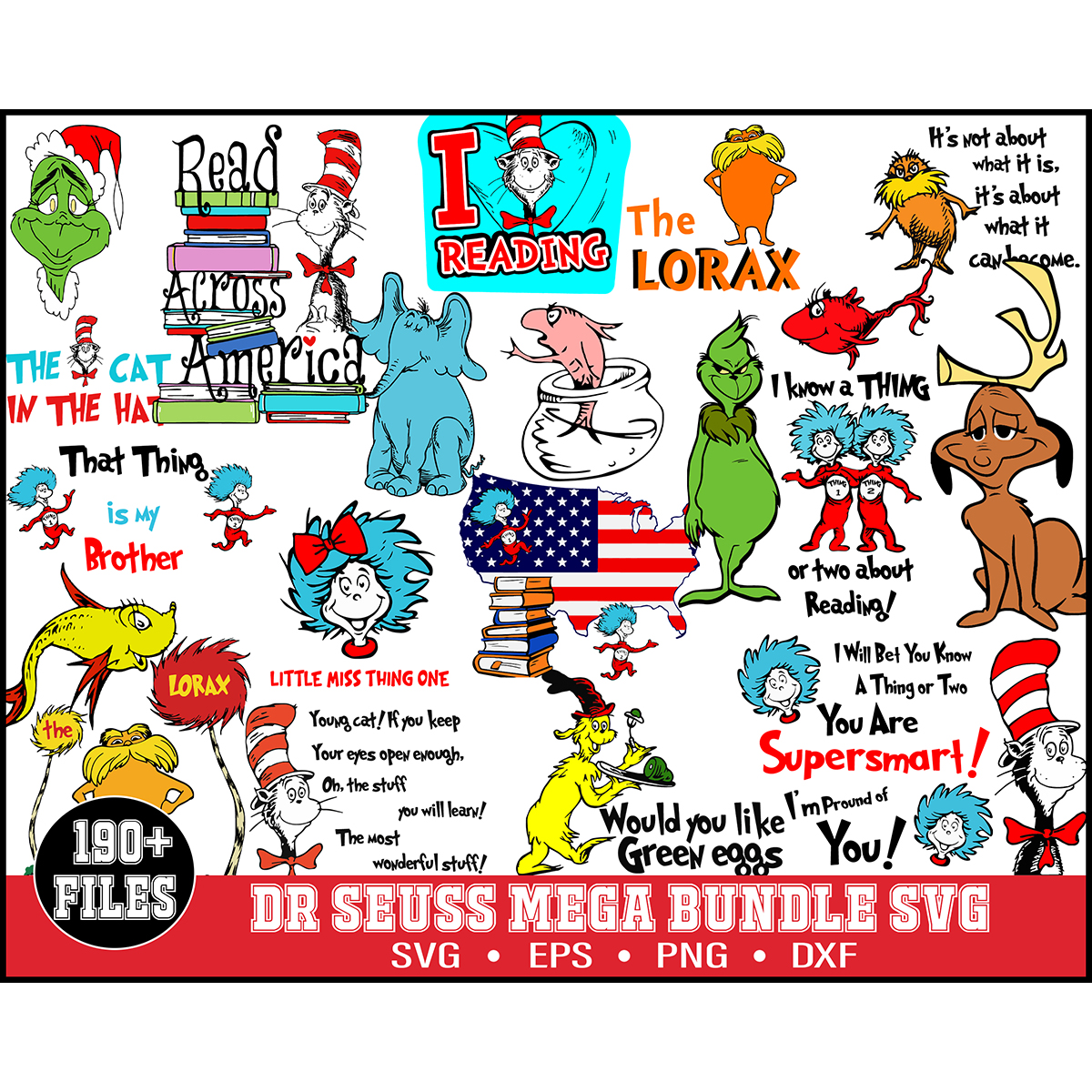 190 Dr Seuss Svg Bundle, Cat In The Hat SVG, Dr Seuss Hat SV | Inspire ...