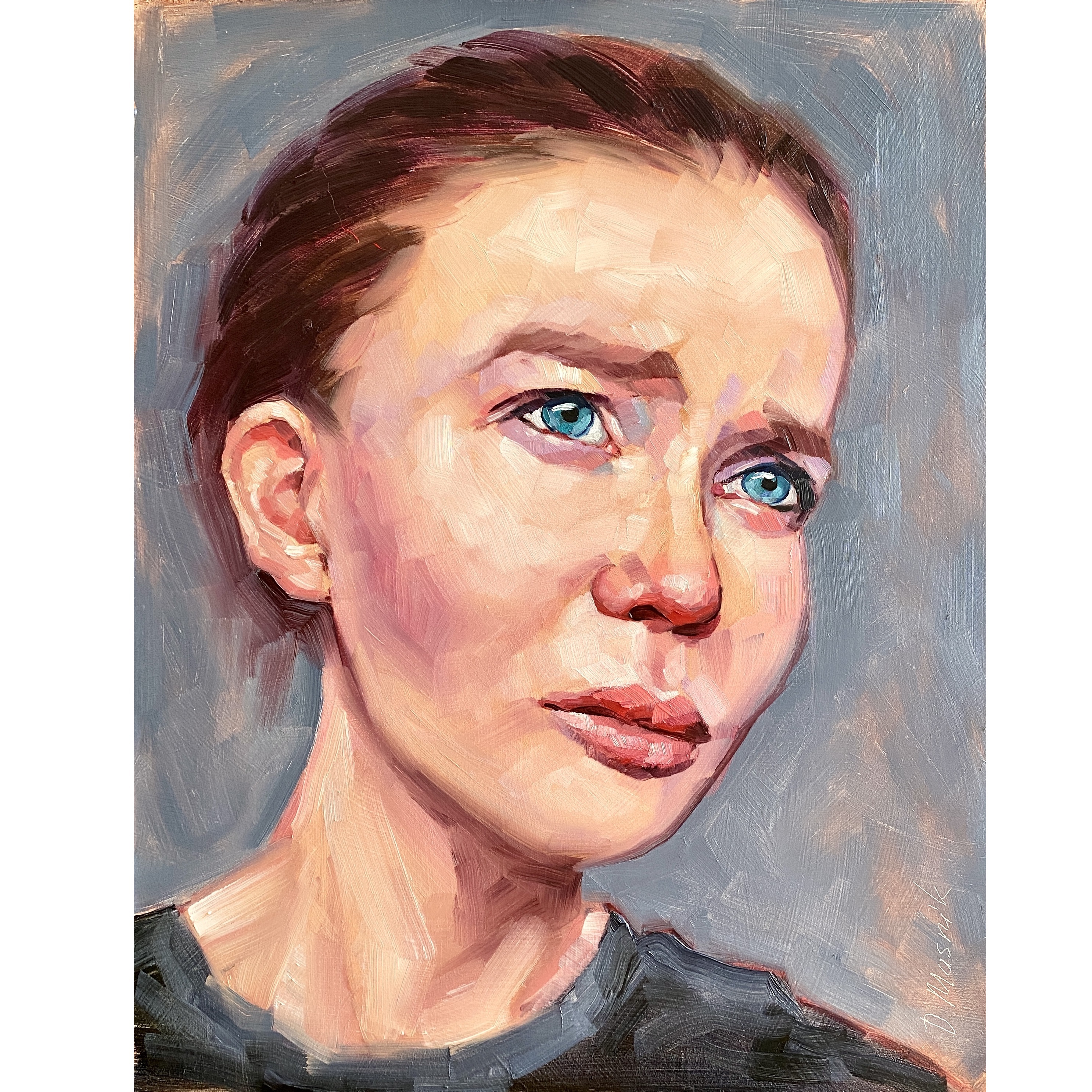 Sad Girl Painting Woman Portrait Artwork Oil On Panel 11x14 - Inspire ...