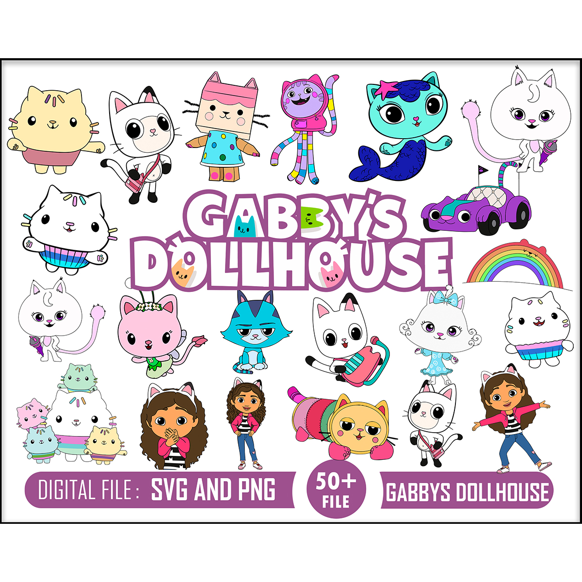 50 Gabby's Dollhouse, Gabby's Dollhouse SVG Bundle, Gabby's Inspire