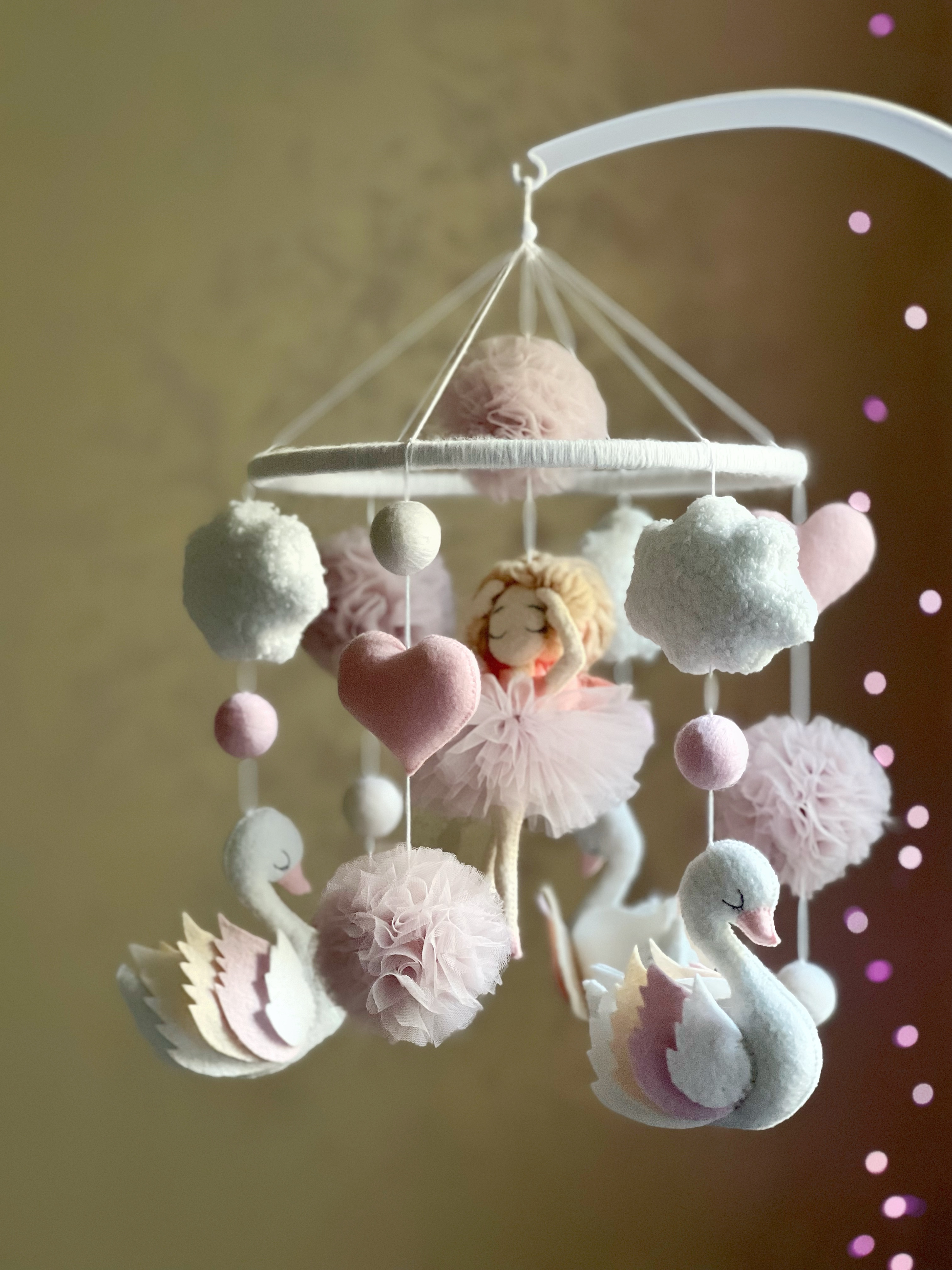 Baby mobile crib Baby girl mobile Baby shower gift Nursery d | Inspire ...