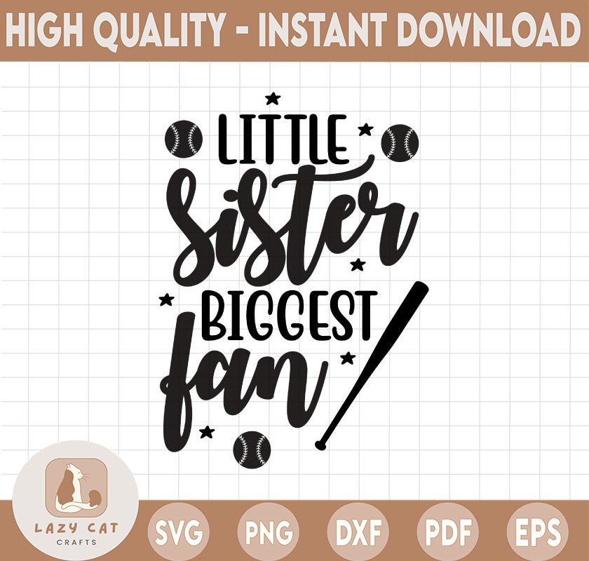 Little Sister Biggest Fan SVG Cut File, Vector Printable Cli - Inspire