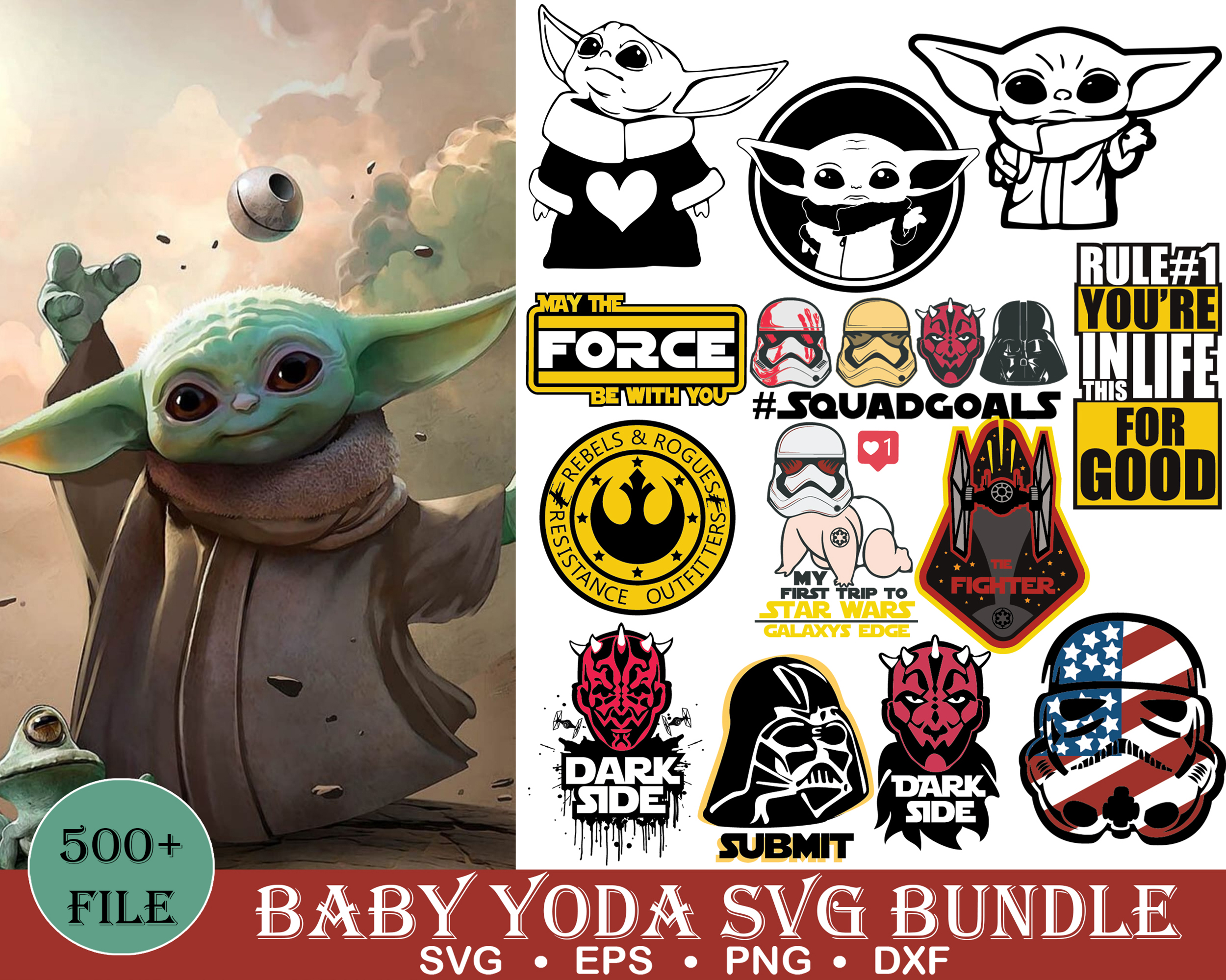 Baby Yoda Svg Bundle, Baby Yoda Clipart, Cartoon Movie Svg, | Inspire ...