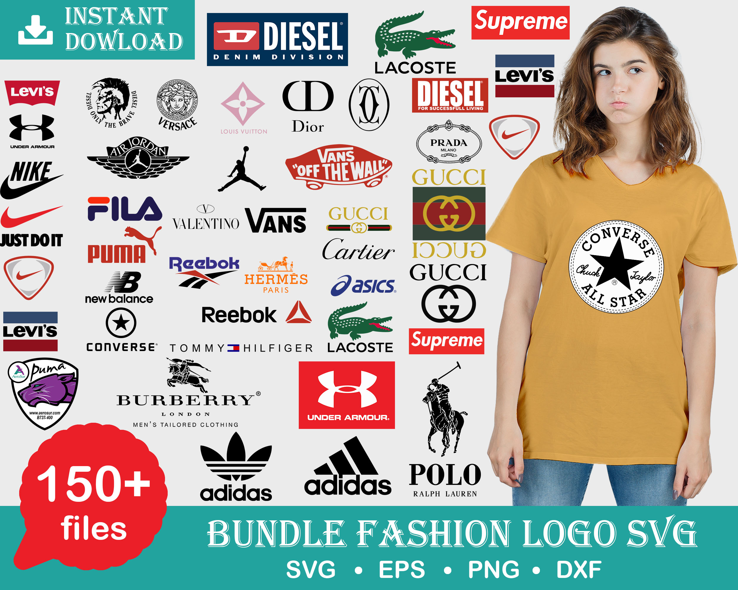 Fashion Brands Bundle svg, 150 files Fashion Brands svg eps | Inspire ...