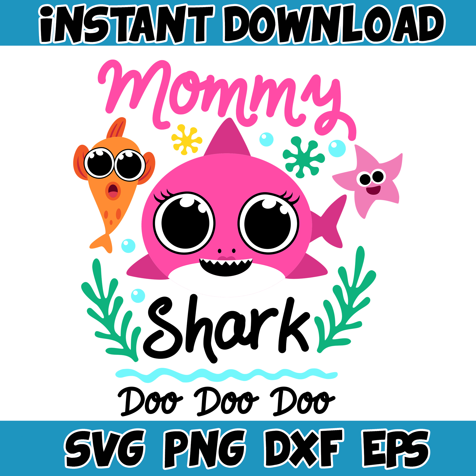 Baby Shark svg, Baby Shark Birthday svg, Baby Shark, Mommy S