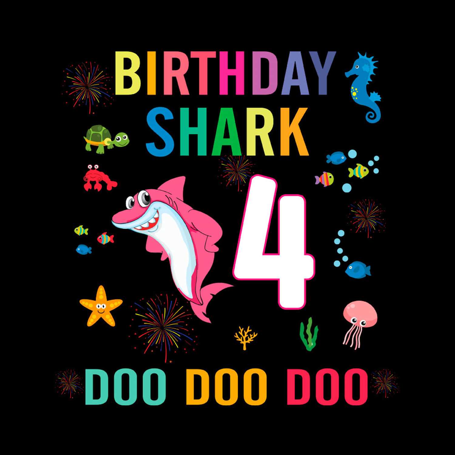 Birthday Share 4th SVG, Happy Birthday Baby Shark SVG PNG Inspire Uplift