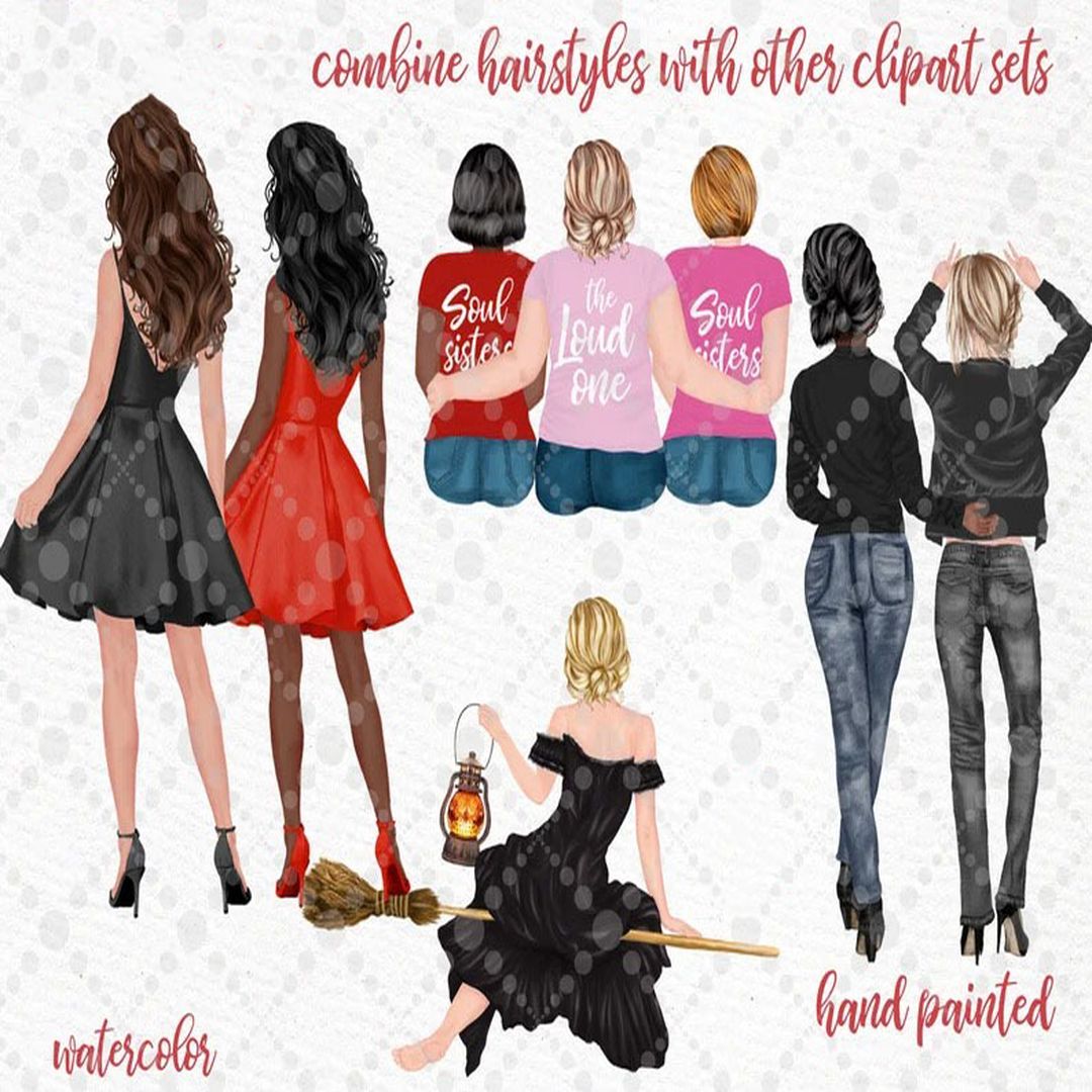 Hairstyles clipart: "GIRLS CLIPART" Custom hairstyles Short | Inspire ...
