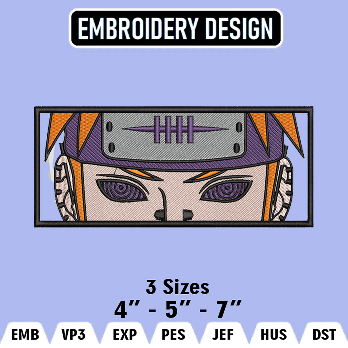 Pain Embroidery Designs, Pain Logo Embroidery Files, Naruto Inspire
