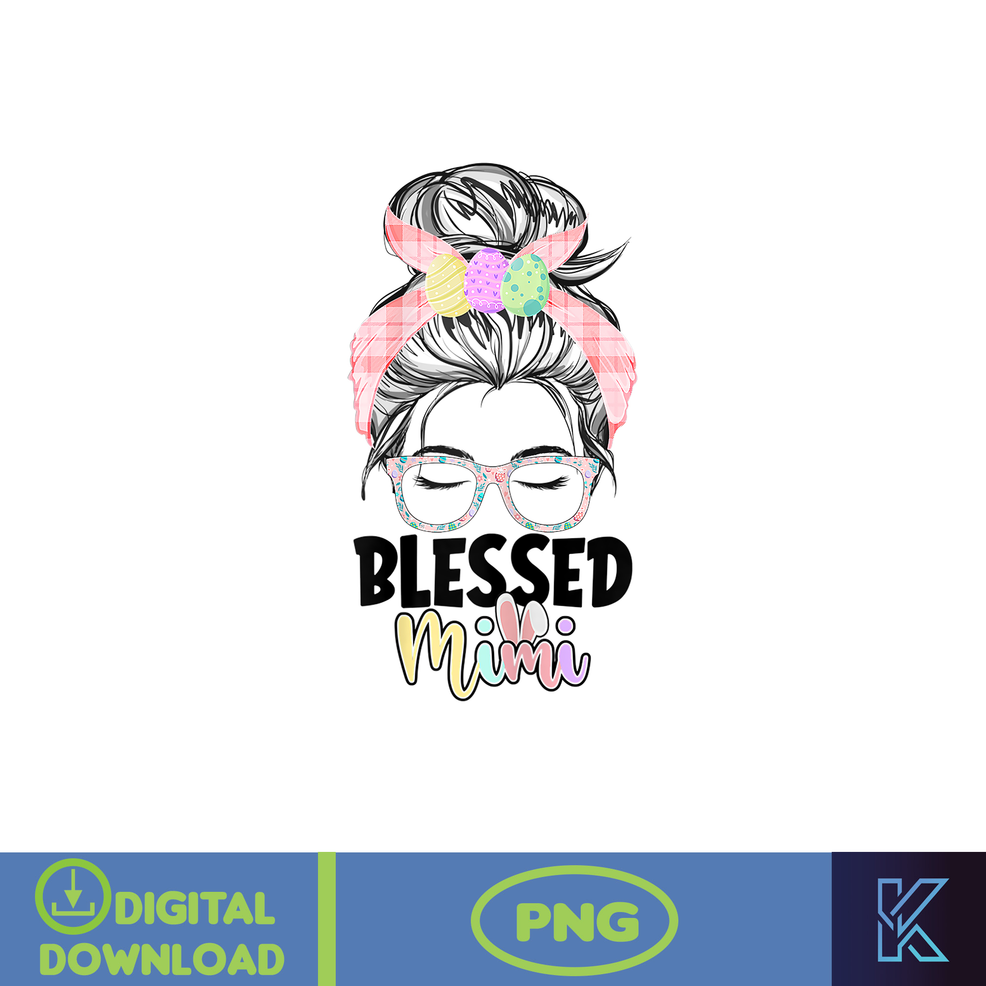 Messy Bun Life Hair Glasses PNG, Momlife PnG, Mom Png, Mothe - Inspire ...