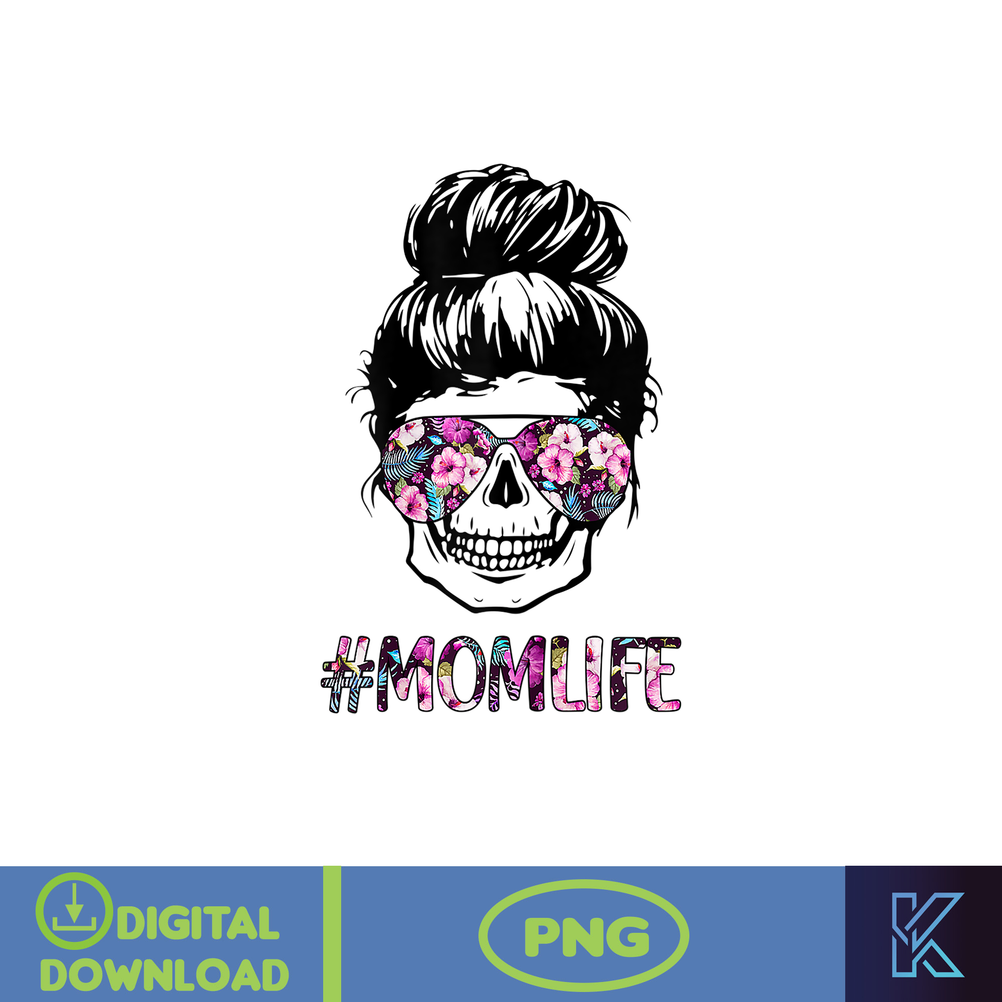 Messy Bun Life Hair Glasses PNG, Momlife PnG, Mom Png, Mothe - Inspire ...
