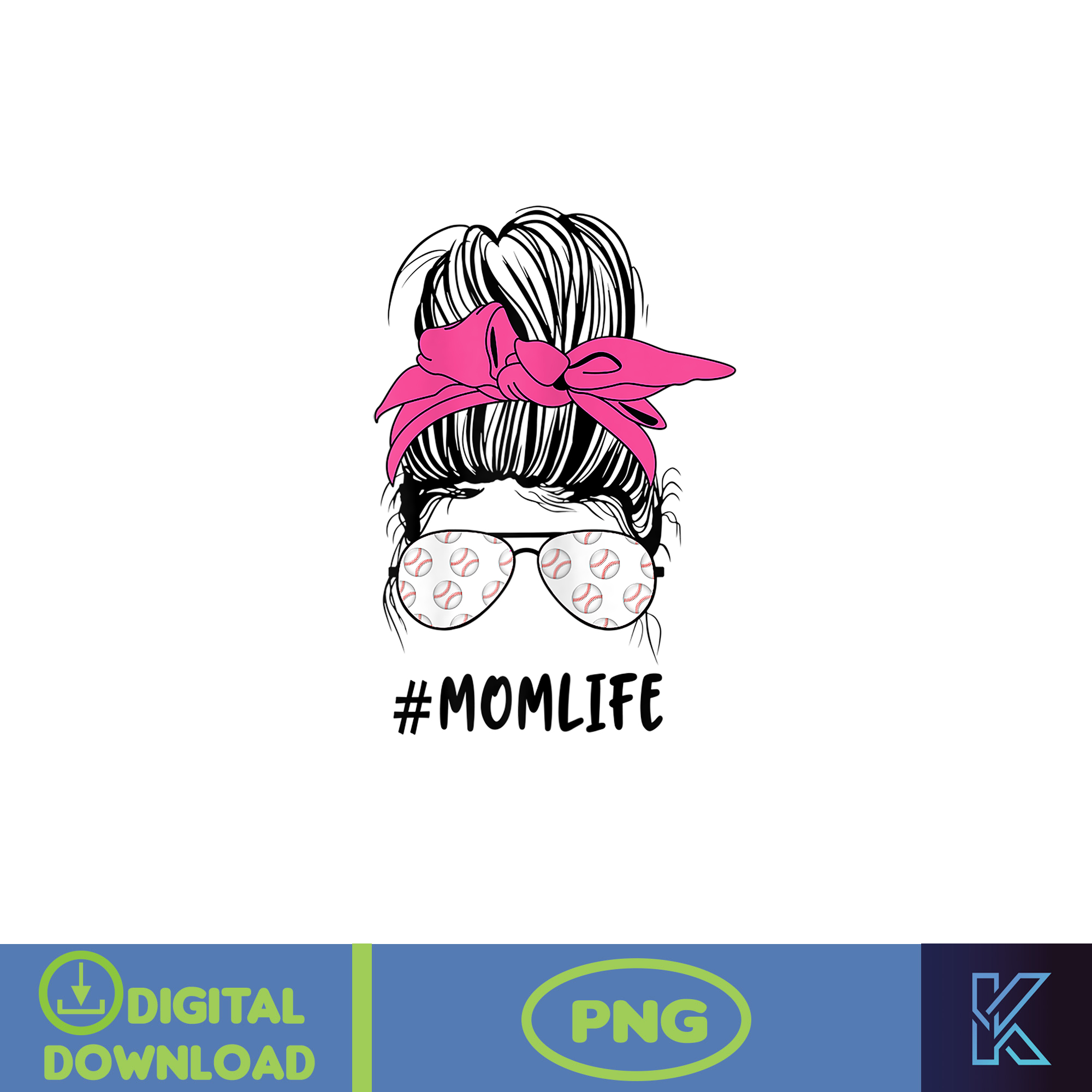 Messy Bun Life Hair Glasses PNG, Momlife PnG, Mom Png, Mothe - Inspire ...