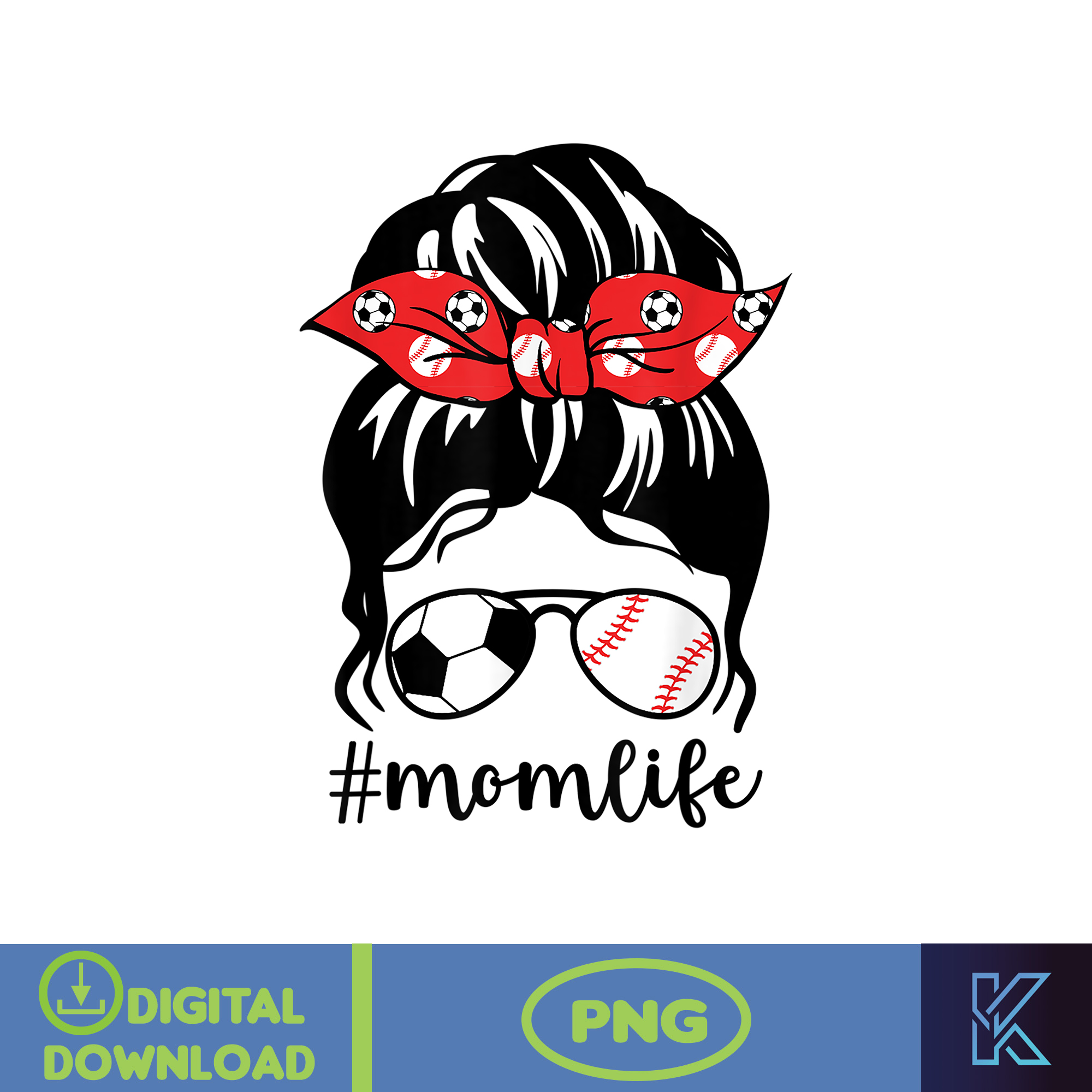 Messy Bun Life Hair Glasses PNG, Momlife PnG, Mom Png, Mothe - Inspire ...