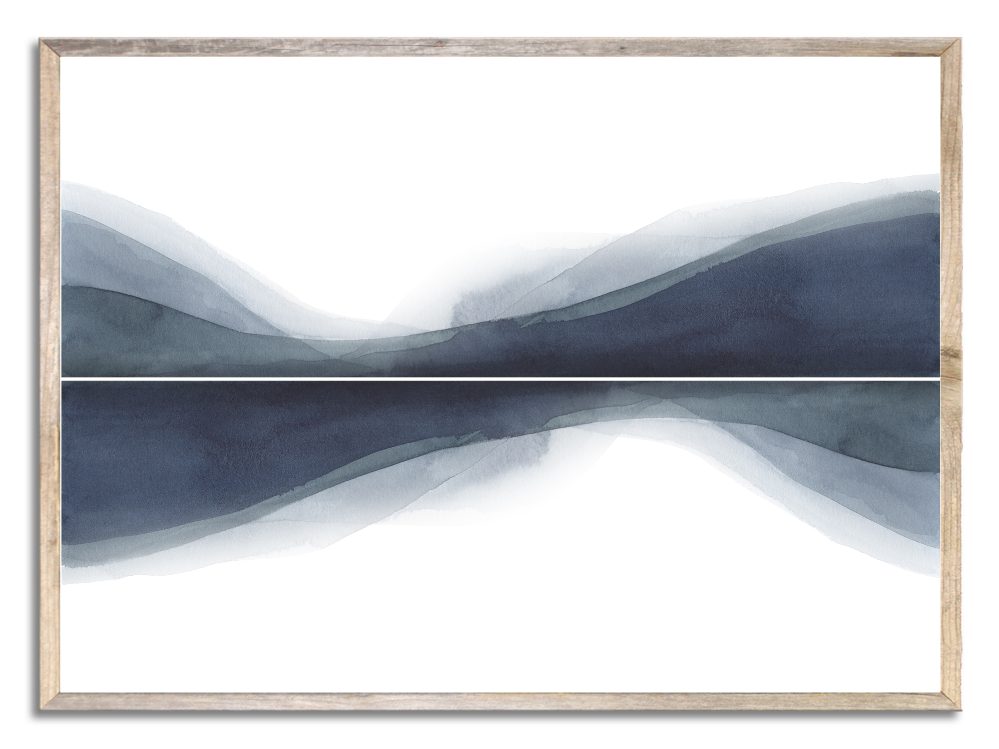 Mountain Lake Art Print Indigo Blue Mountains Watercolor Pai | Inspire ...
