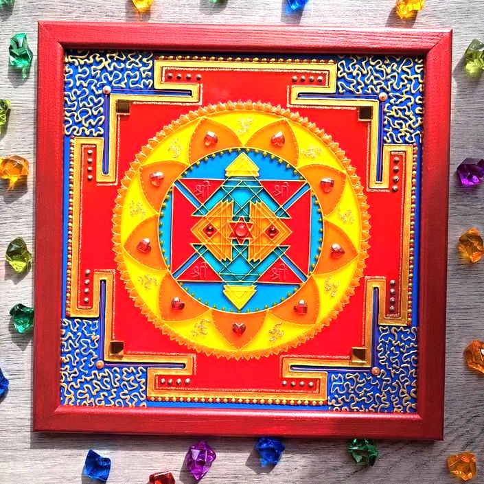 Stained glass Vastu Purusha Yantra Mandala Meditation Energy Inspire