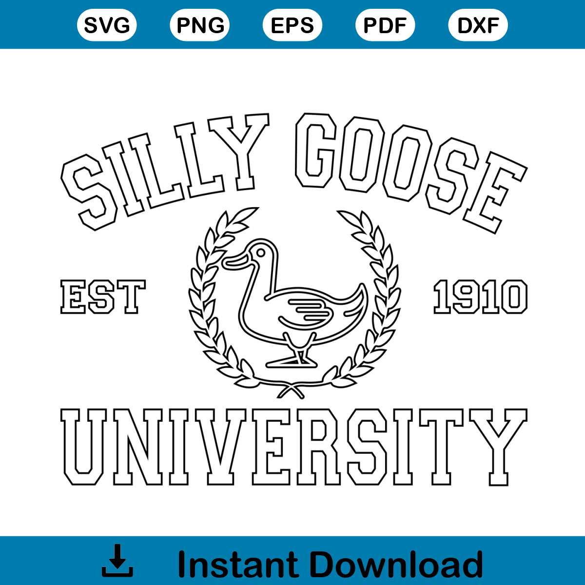 Embroidered Silly Goose University SVG, Funny Embroidered SV - Inspire
