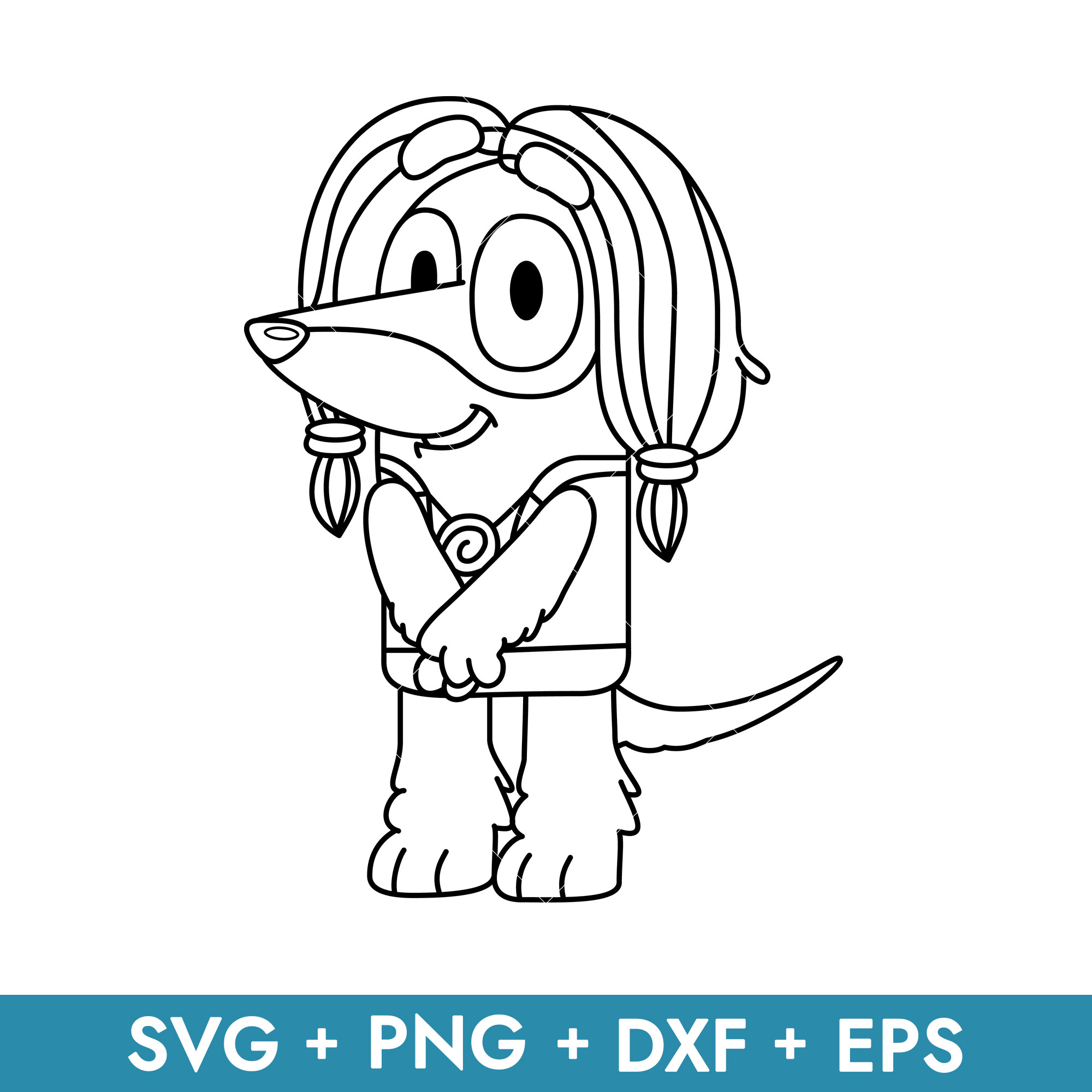 Bluey Indy Outline Svg, Indy Dog Svg, Bluey Svg, Cartoon Svg | Inspire Uplift