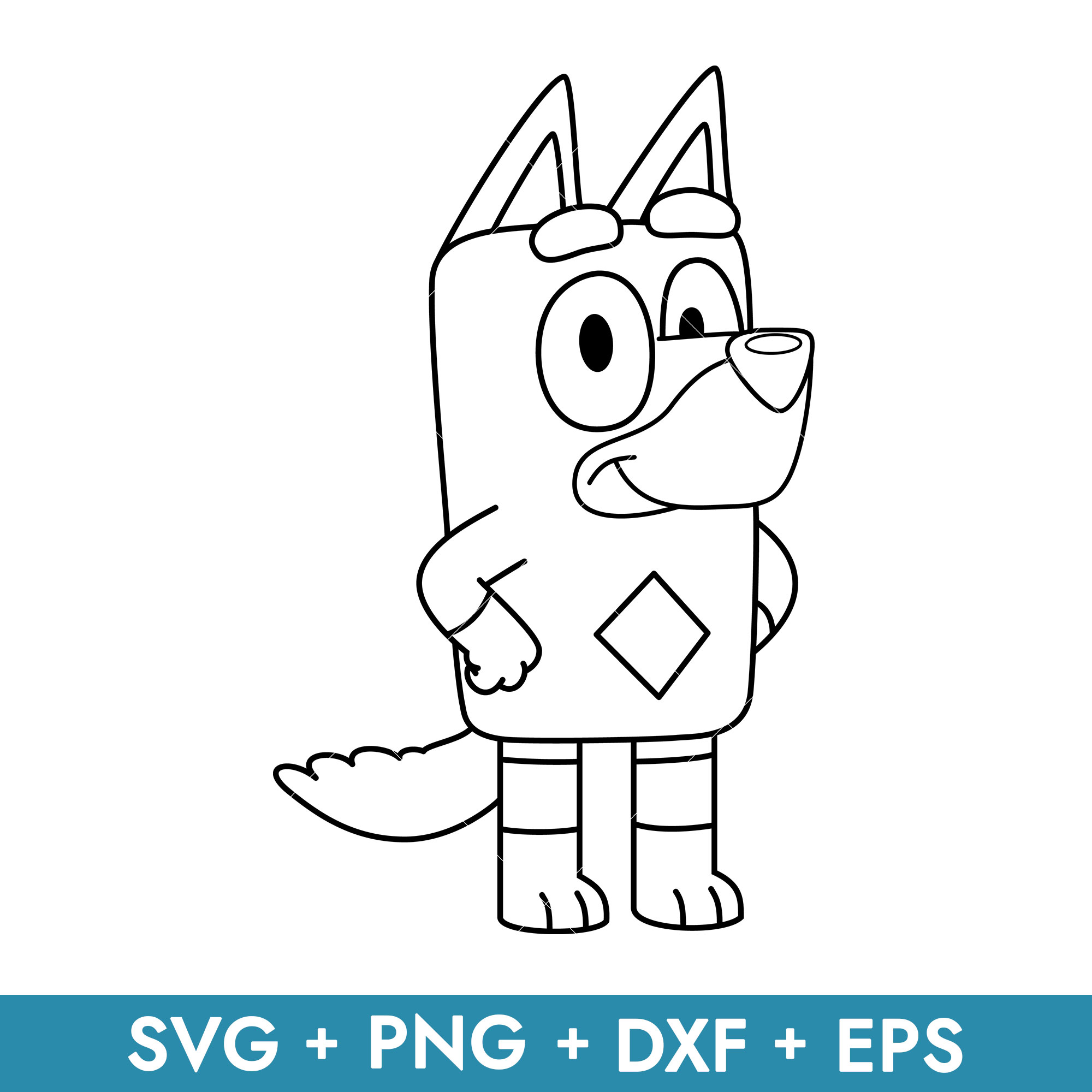 Rusty Dog Outline Svg, Bluey Rusty Svg, Bluey Svg Inspire Uplift