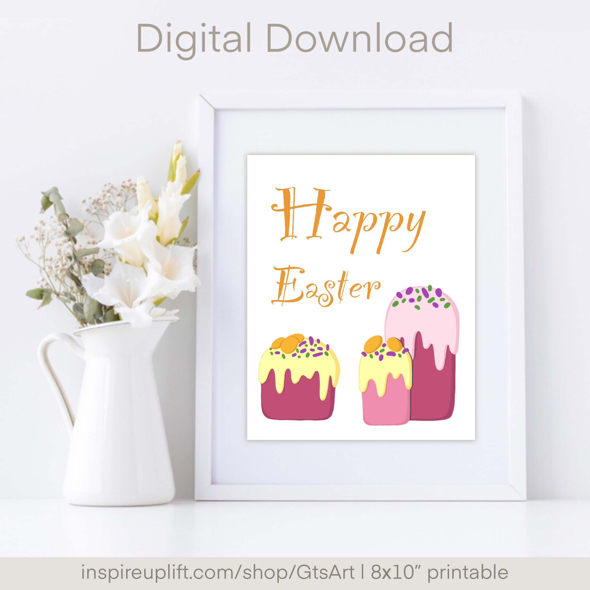 Happy Easter printable, Happy Easter poster design, Happy Ea | Inspire ...