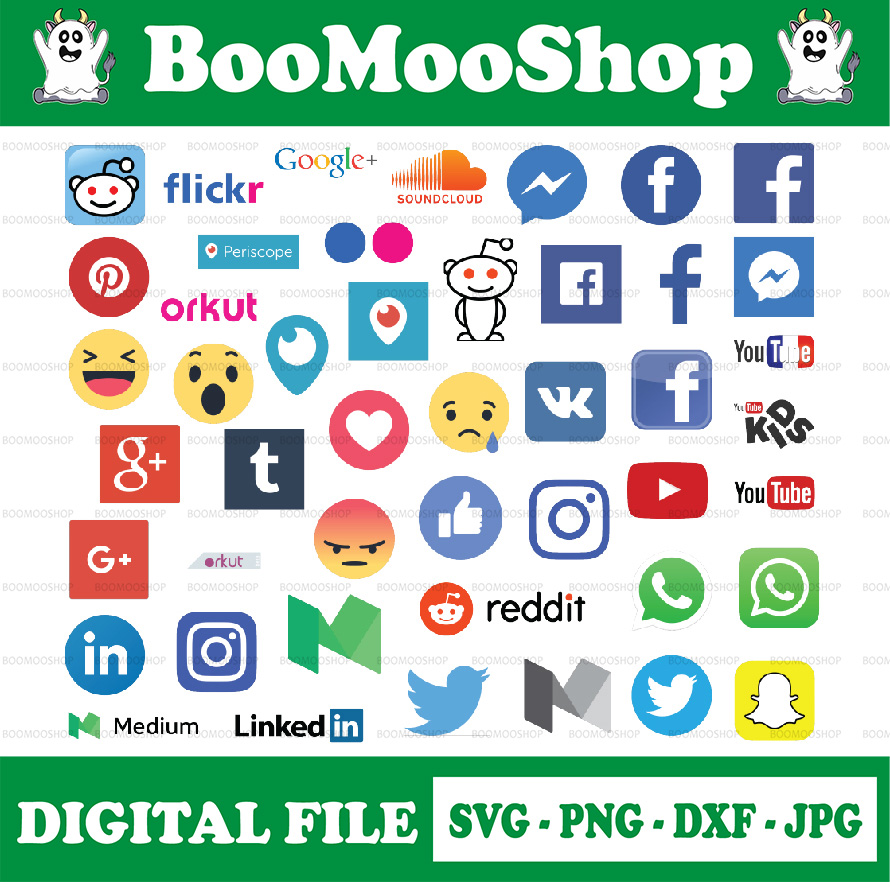 Social media svg, social media icons, social network svg, ne - Inspire