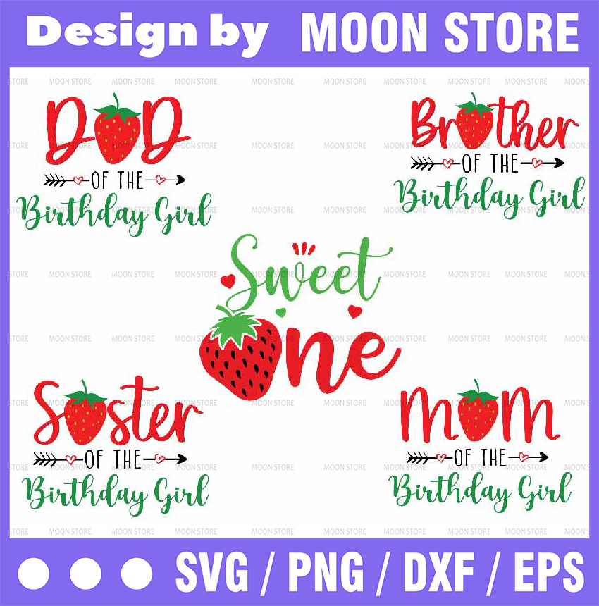 Strawberry Birthday Family Svg Png, Berry Sweet Birthday Gir - Inspire
