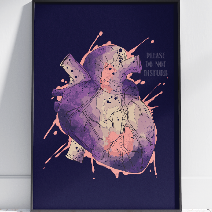 Human Heart Wall Art Real Heart Painting by Stainles Inspire Uplift