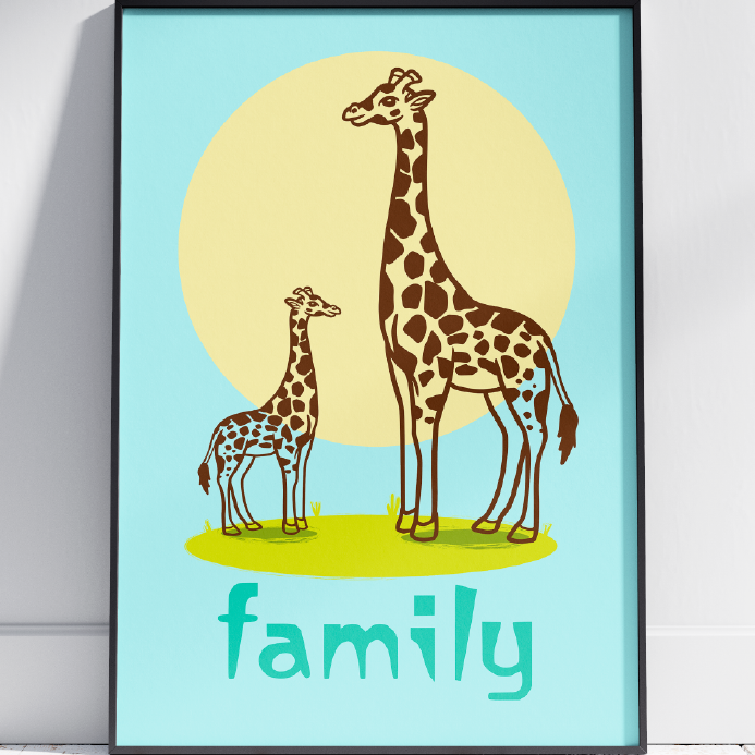 Family Giraffes Painting for Your Wall Decor by Stainles | Inspire Uplift