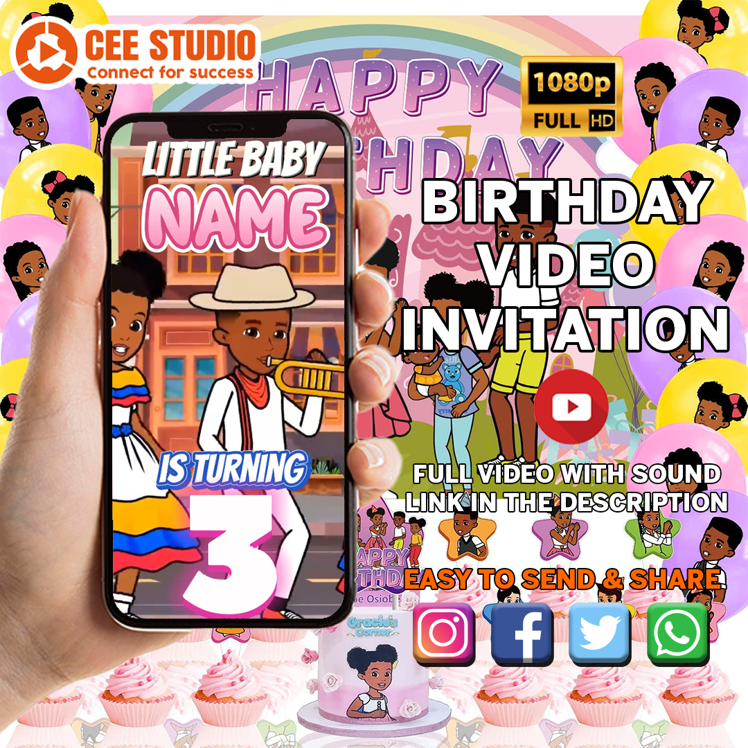 Gracies Corner Birthday Party Video Invitation, Gracie Corne Inspire
