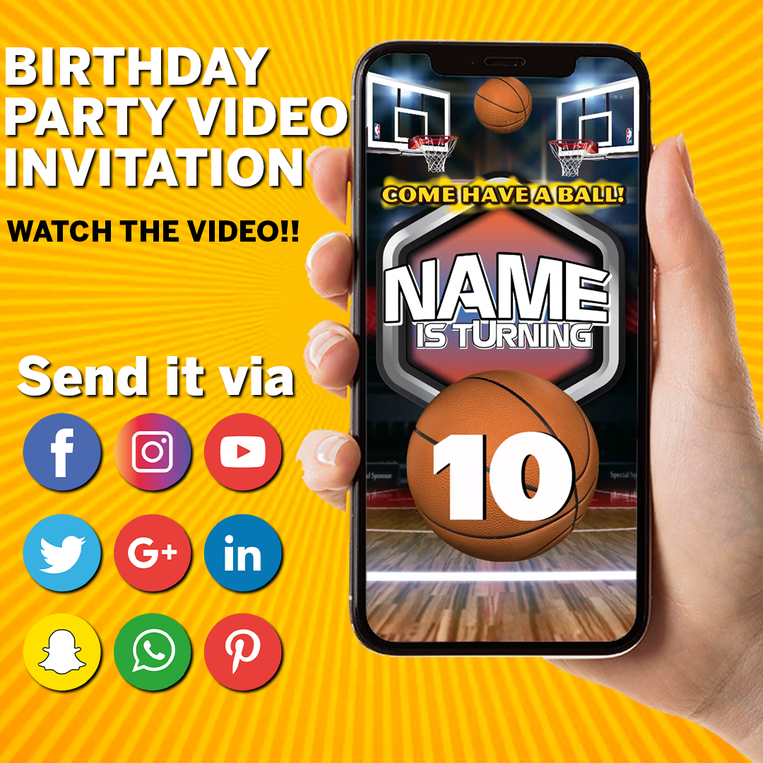 Basketball Animated video invitation for birthday party with Inspire Uplift