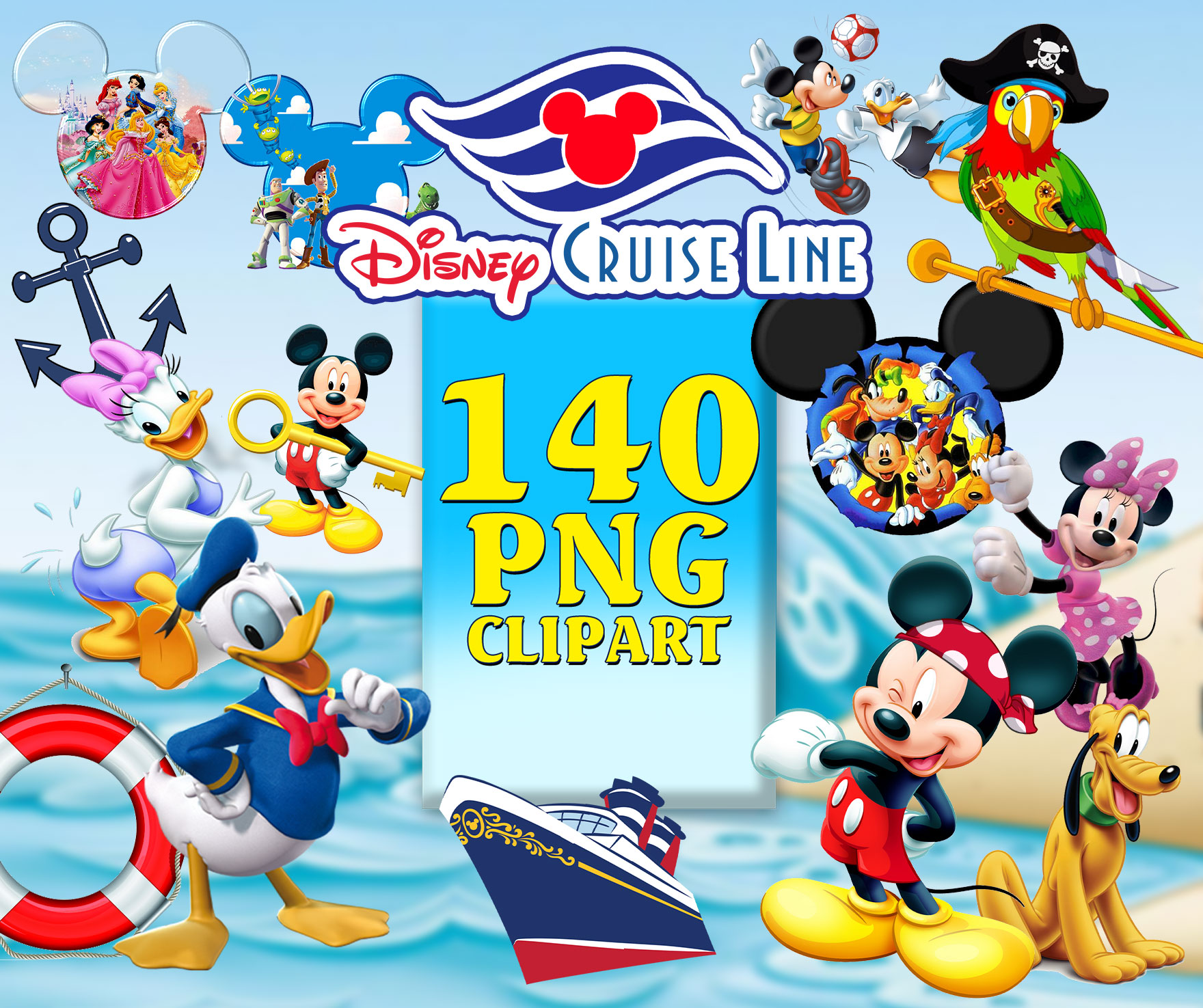 140 Cruise Clipart Bundle Mickey Mouse Vacation Disney Cru Inspire