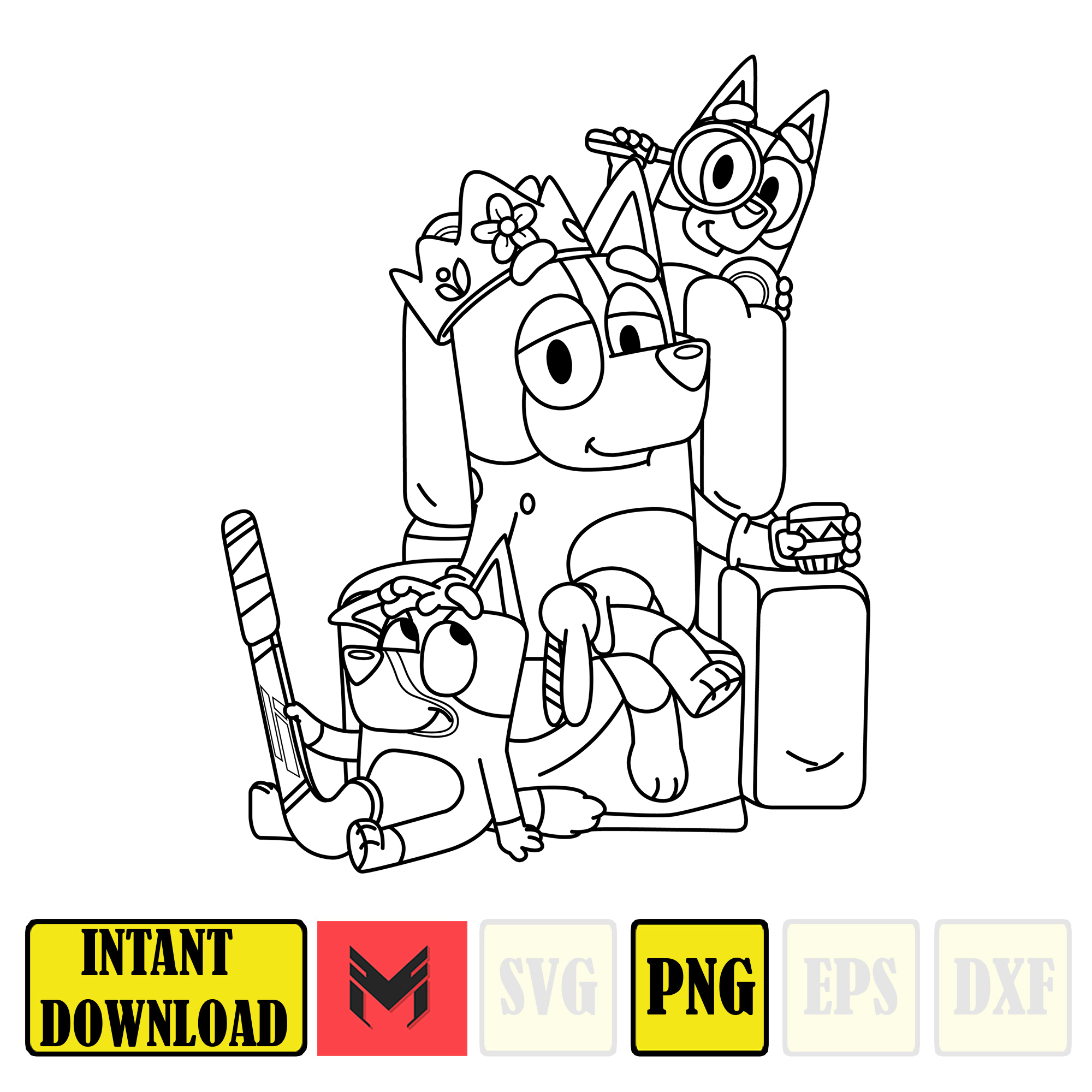 Bluey PNG, Bluey Family Party Png, Bluey Birthday PNG, Bluey - Inspire