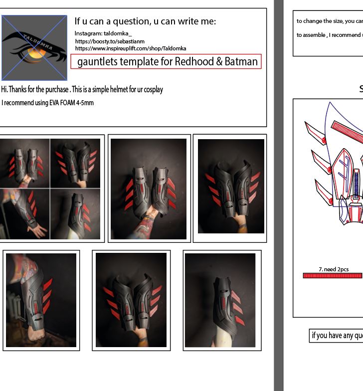 Batman / Redhood gauntlets template for your cosplay Inspire Uplift