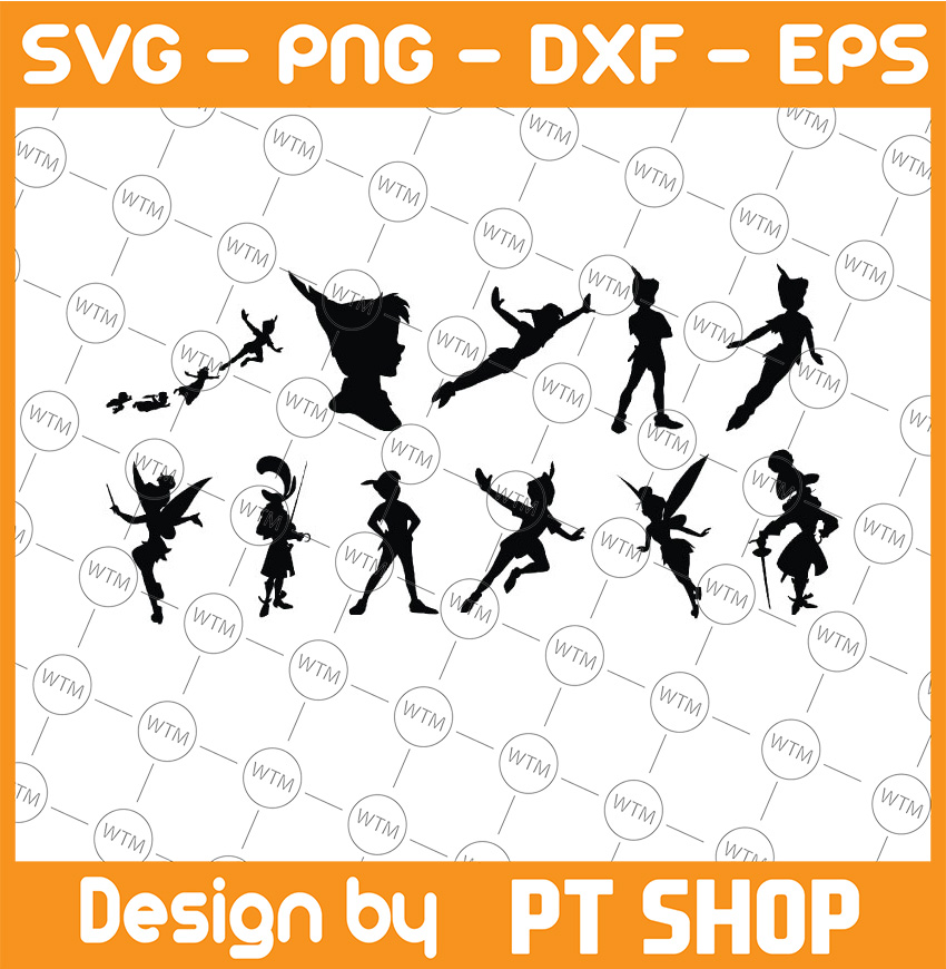 Peter Pan svg cut files, vector silhouettes, printable vecto | Inspire Uplift