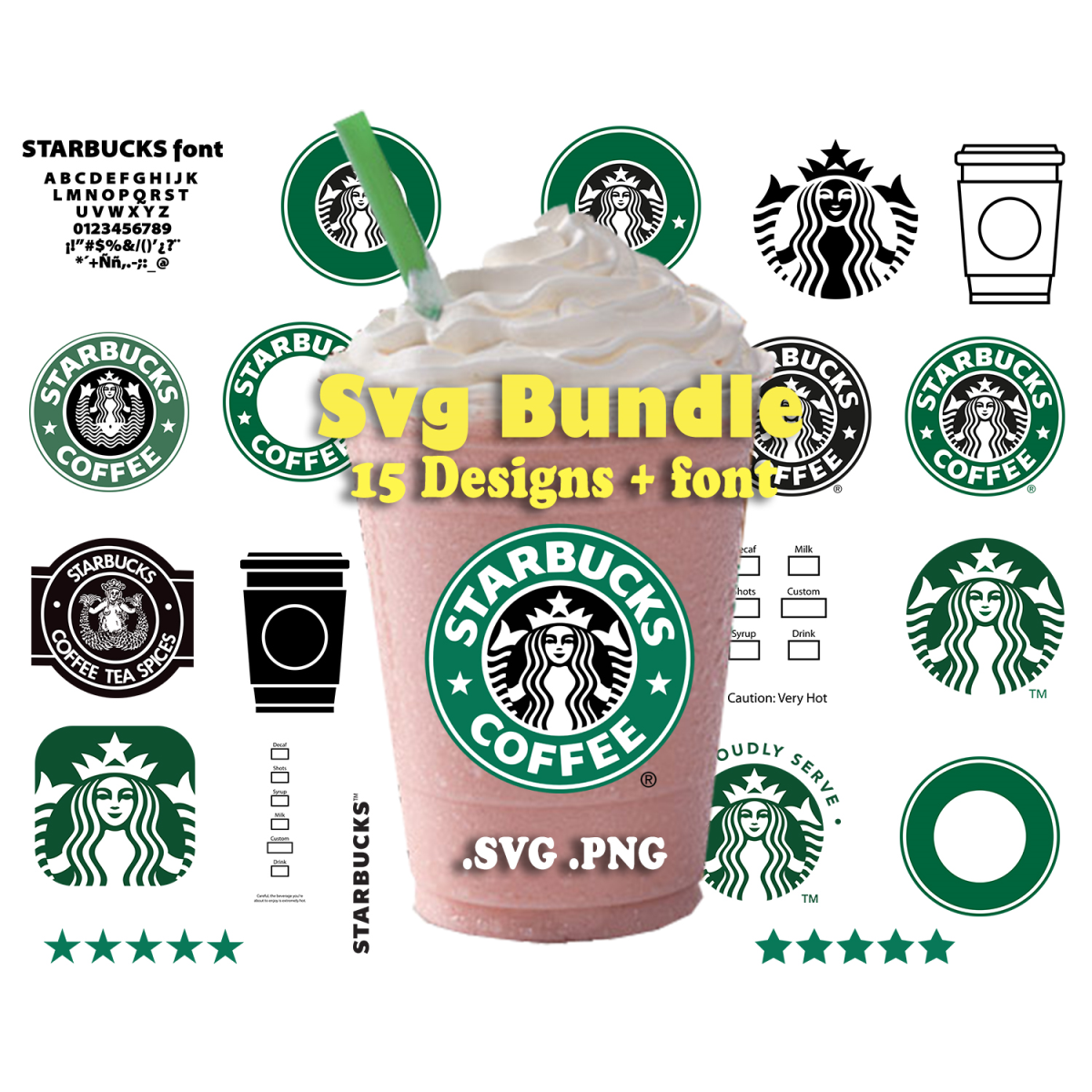 15 Files Starbucks Font And Logo SVG Bundle Inspire Uplift