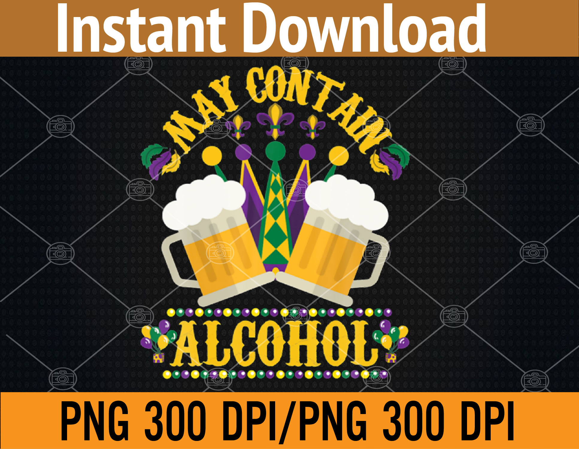 Mardi Gras Beer Drinkers May Contain Alcohol Mardi Gras PNG Inspire