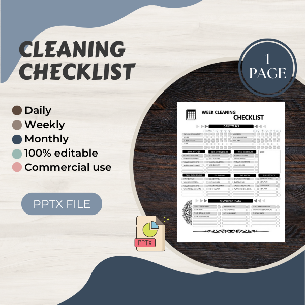Cleaning Daily Weekly Monthly checklist ready to print edita - Inspire ...