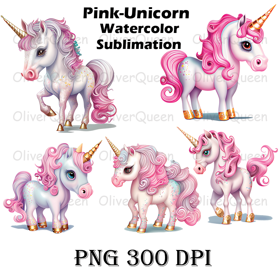 Pink Unicorn Watercolor Sublimation Air, Pink Unicorn PNG | Inspire Uplift