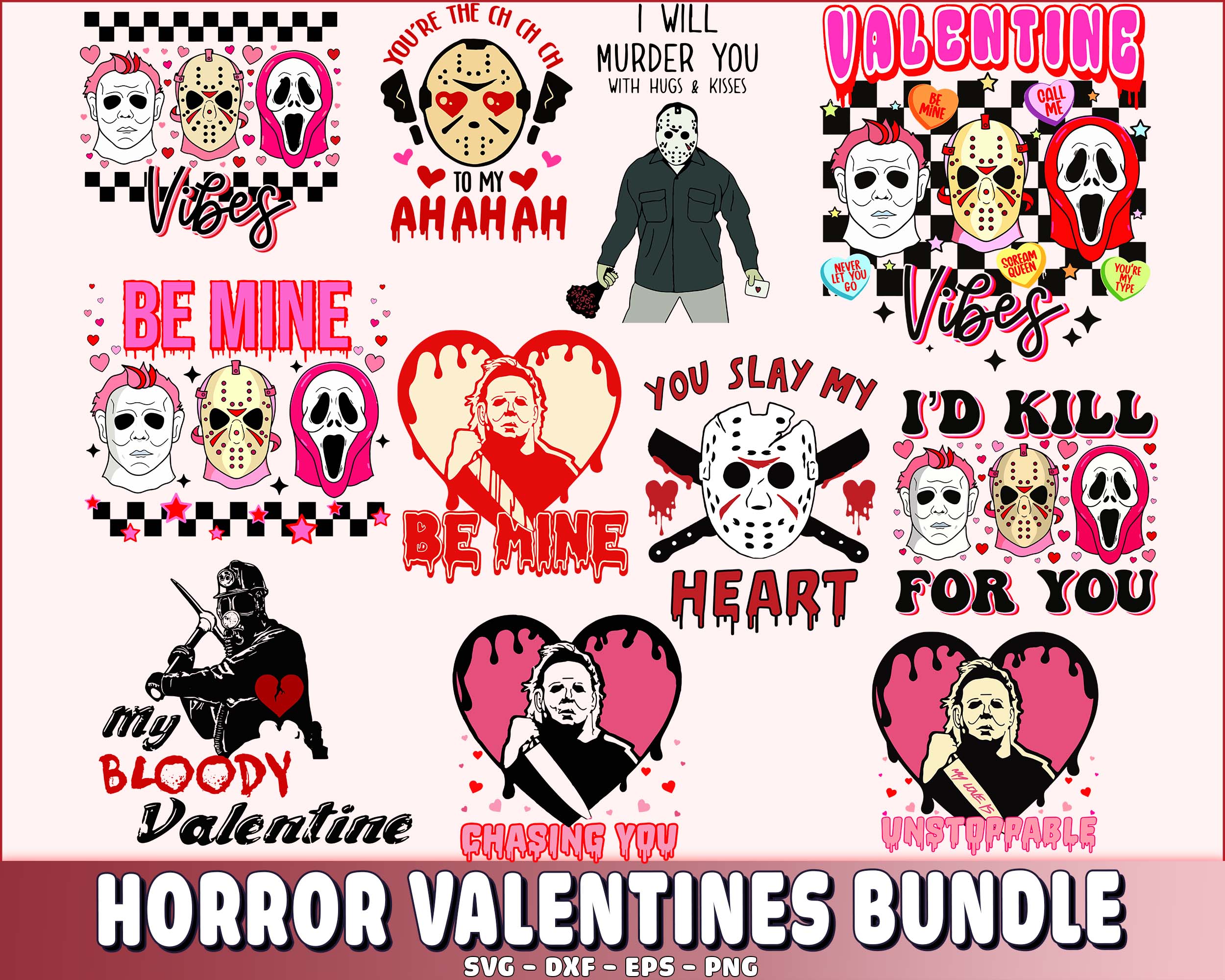 Horror Valentines SVG, horror valentines bundle SVG, Valenti | Inspire ...