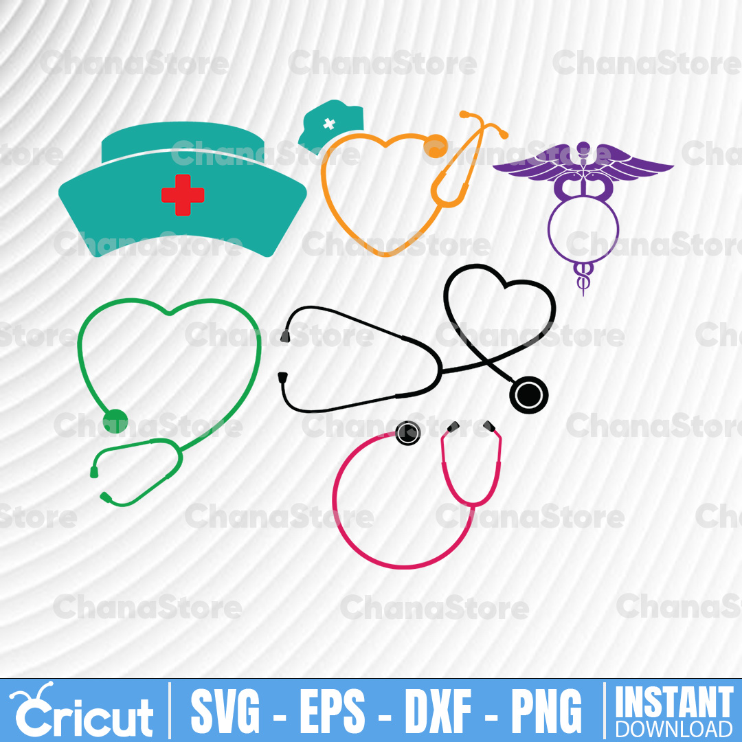 Bundle Nurse Svg,Stethoscope Bundle Svg, Stethoscope Clipart - Inspire ...