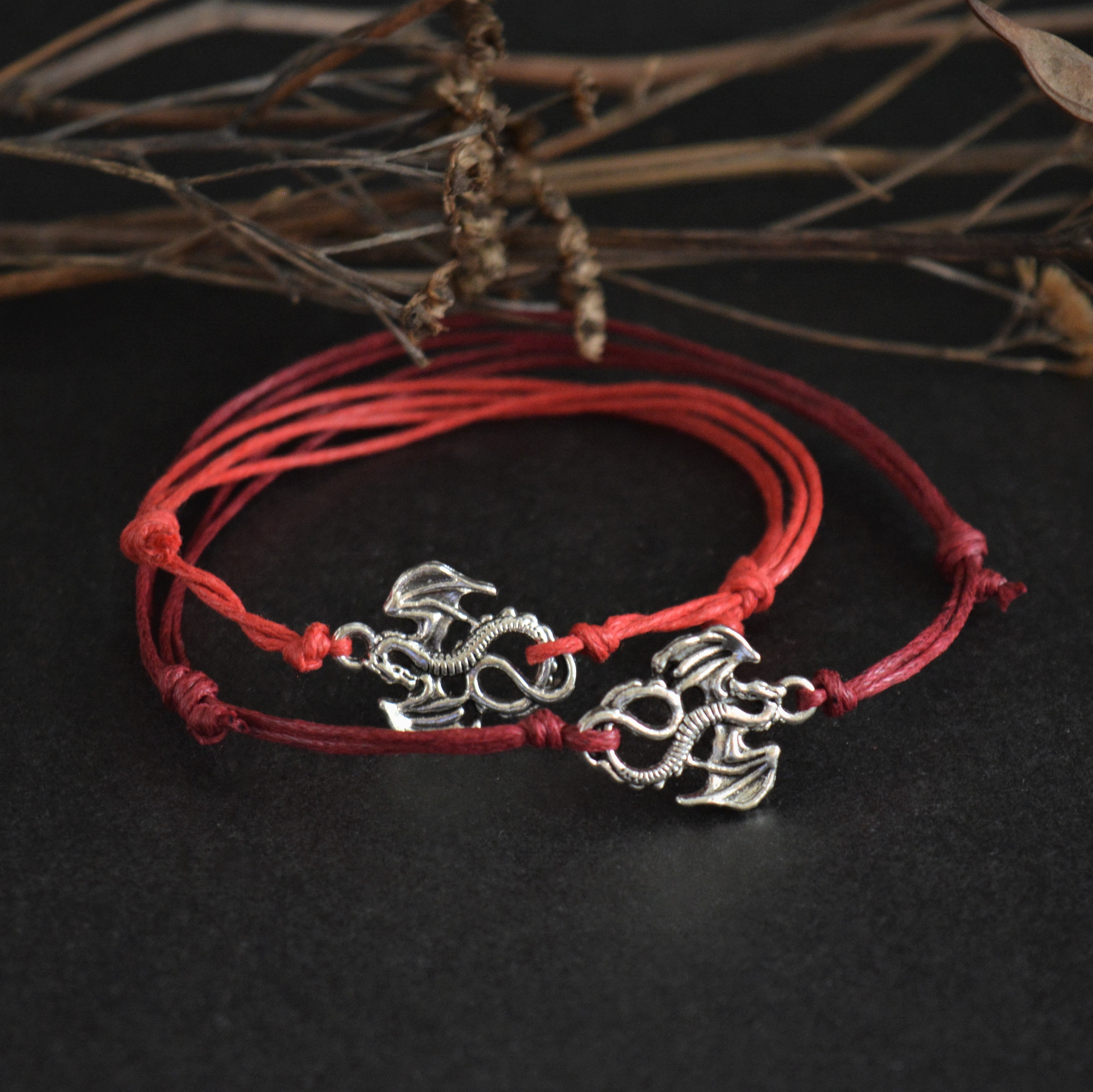 Dragon string anklet Adjustable cord bracelet Cotton cord an | Inspire ...