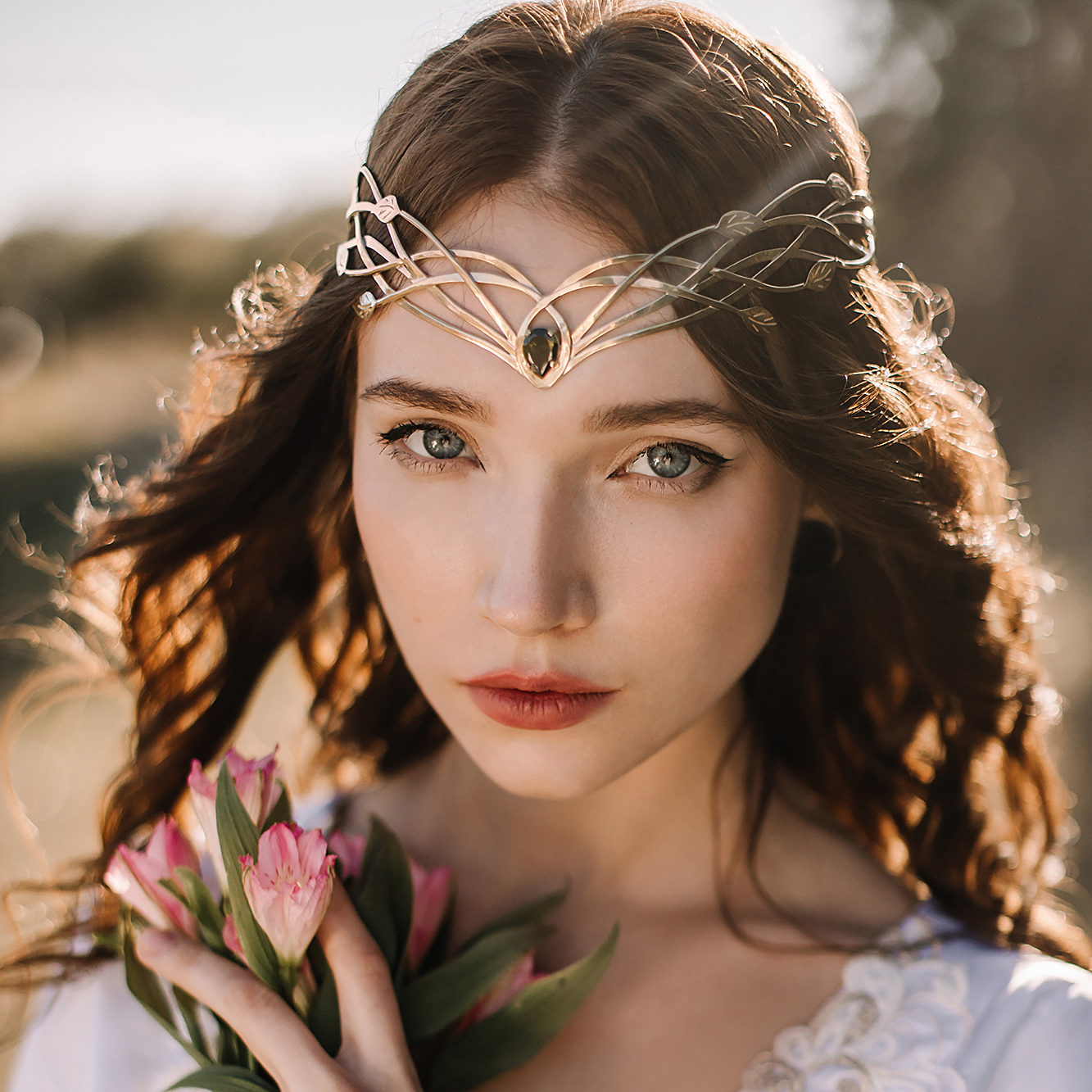 Tiara for wood nymph from branches and leaves Crown of Fores Inspire