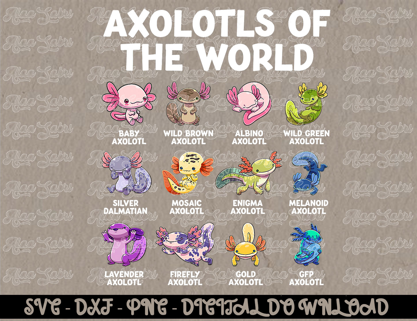 Axolotls Of The World Kawaii Types Of Axolotl Fish Amphibian | Inspire ...