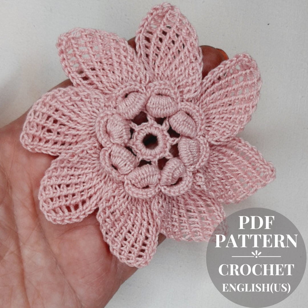 Crochet flower pattern PDF. Blossom crochet patterns. Motifs Inspire