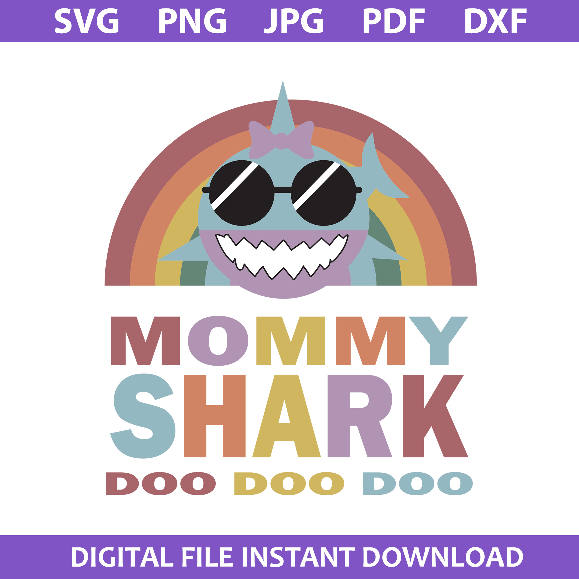 Mommy Shark Doo Doo Doo Svg, Family Shark Svg, Mom Shark Svg