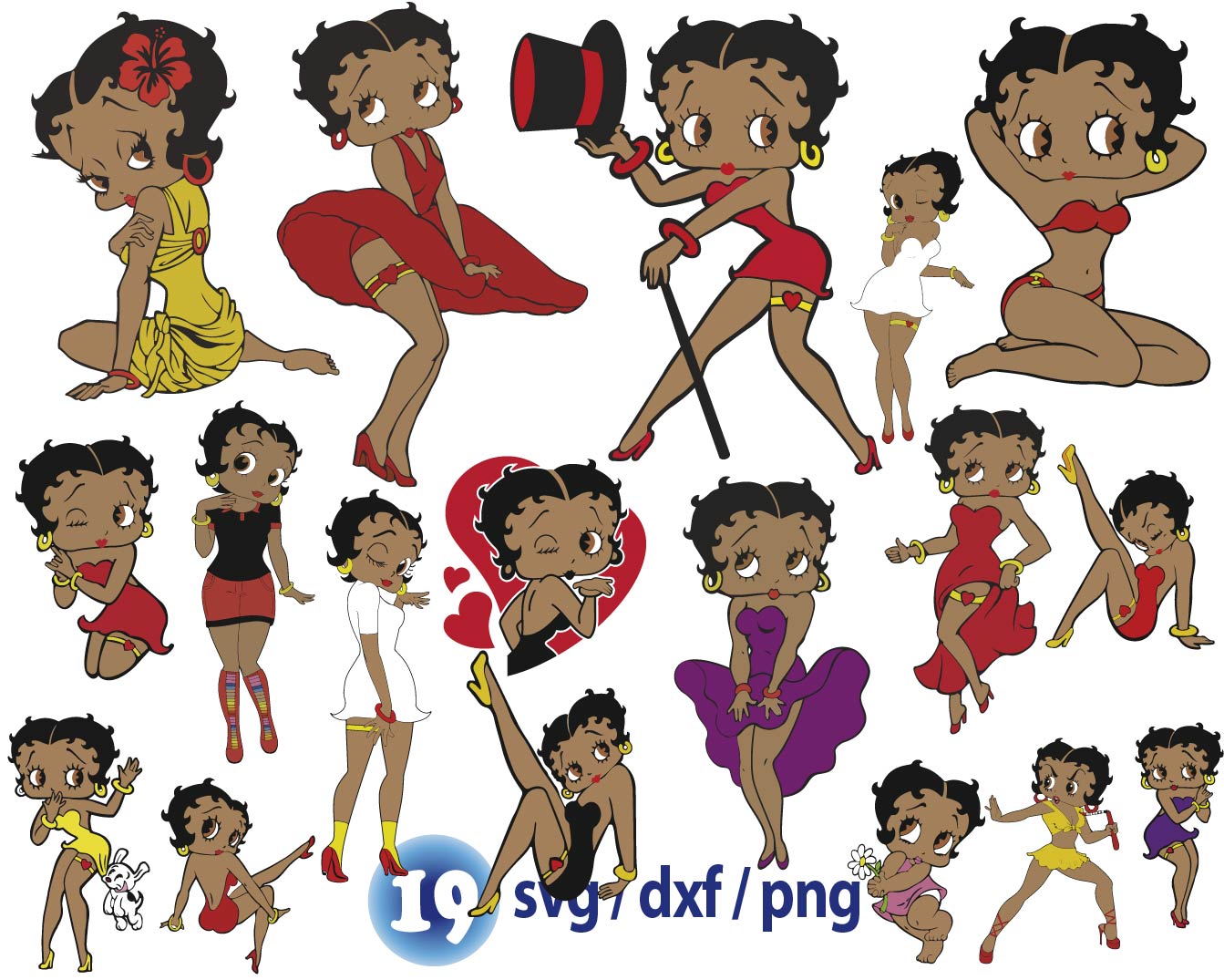 Boop Icon African Betty Boop svg, Betty Boop dancing svg, Vintage Bett | Inspire ...