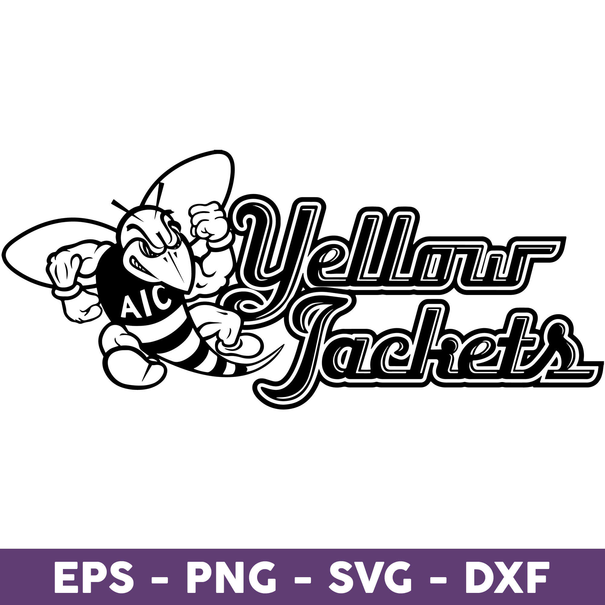 Logo Aid Yellow Jackets Svg, Bee Mascot Svg, Yellow J Inspire